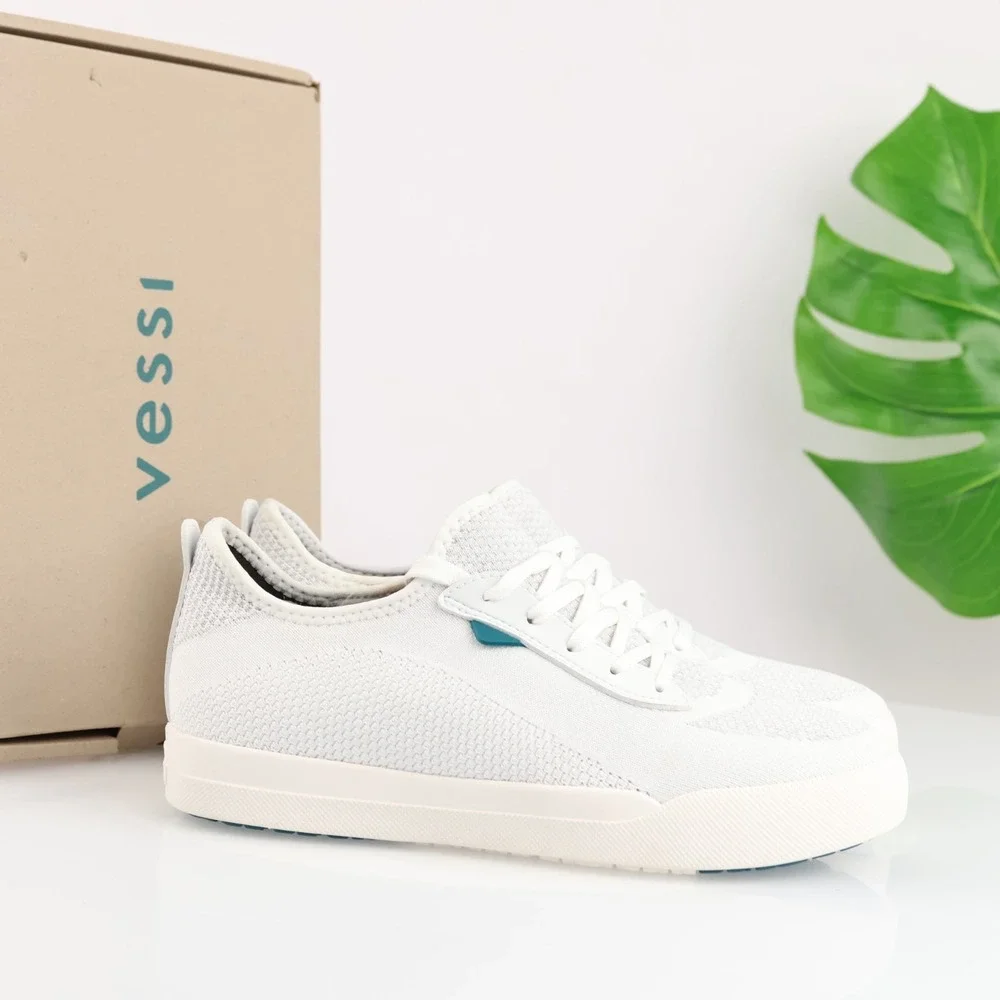 Vessi Womens Weekend Sneaker Size 8 Waterproof Marble White Lace Up Comfort Shoe